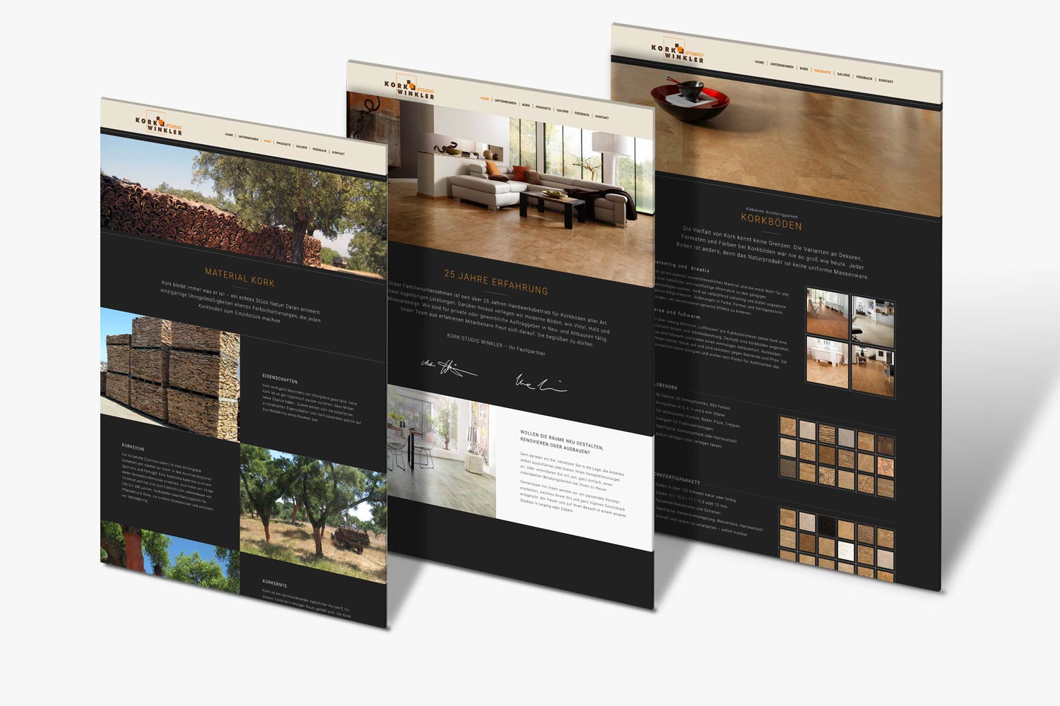 Referenz Webdesign - Korkstudio-Winkler Referenz Webdesign - Korkstudio-Winkler